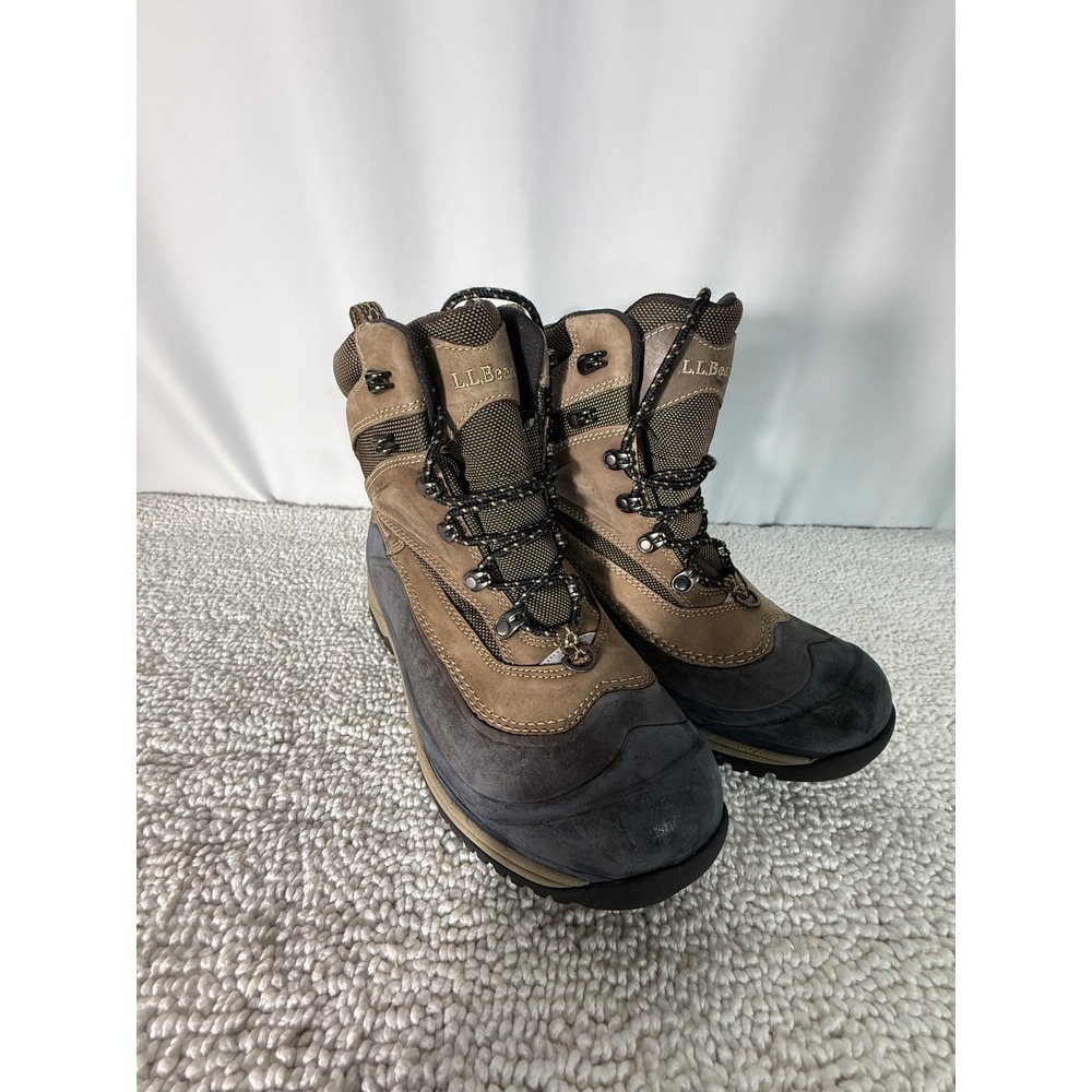 LL Bean Mens Wildcat Boots Brown‎ Grey Primaloft Waterproof TEK2.5 Size 8 Medium